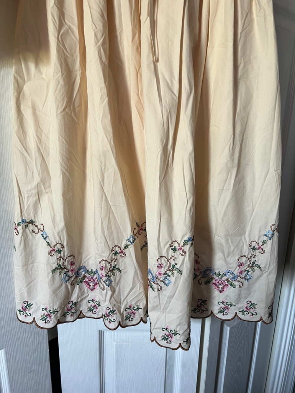 Moon River Cream Embroidered Midi Skirt & Top Set - Floral Detail - Picture 10 of 14